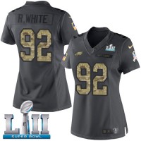 Nike Philadelphia Eagles #92 Reggie White Black Super Bowl LII Women's Stitched NFL Limited 2016 Salute to Service Jersey