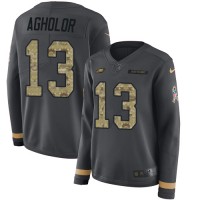Nike Philadelphia Eagles #13 Nelson Agholor Anthracite Salute to Service Women's Stitched NFL Limited Therma Long Sleeve Jersey