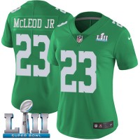 Nike Philadelphia Eagles #23 Rodney McLeod Jr Green Super Bowl LII Women's Stitched NFL Limited Rush Jersey