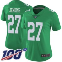 Nike Philadelphia Eagles #27 Malcolm Jenkins Green Women's Stitched NFL Limited Rush 100th Season Jersey