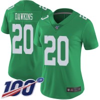 Nike Philadelphia Eagles #20 Brian Dawkins Green Women's Stitched NFL Limited Rush 100th Season Jersey