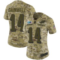 Nike Philadelphia Eagles #14 Kenneth Gainwell Camo Super Bowl LVII Patch Women's Stitched NFL Limited 2018 Salute To Service Jersey