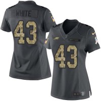 Nike Philadelphia Eagles #43 Kyzir White Black Women's Stitched NFL Limited 2016 Salute to Service Jersey