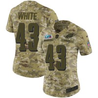 Nike Philadelphia Eagles #43 Kyzir White Camo Super Bowl LVII Patch Women's Stitched NFL Limited 2018 Salute To Service Jersey