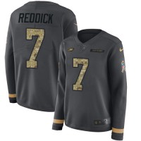 Nike Philadelphia Eagles #7 Haason Reddick Anthracite Salute to Service Women's Stitched NFL Limited Therma Long Sleeve Jersey