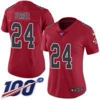Nike Atlanta Falcons #24 A.J. Terrell Red Women's Stitched NFL Limited Rush 100th Season Jersey