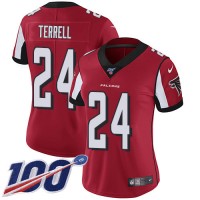 Nike Atlanta Falcons #24 A.J. Terrell Red Team Color Women's Stitched NFL 100th Season Vapor Untouchable Limited Jersey