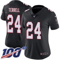 Nike Atlanta Falcons #24 A.J. Terrell Black Alternate Women's Stitched NFL 100th Season Vapor Untouchable Limited Jersey
