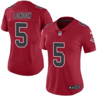 Nike Atlanta Falcons #5 Drake London Red Stitched Women's NFL Limited Rush Jersey