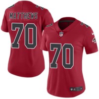 Nike Atlanta Falcons #70 Jake Matthews Red Women's Stitched NFL Limited Rush Jersey