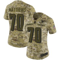 Nike Atlanta Falcons #70 Jake Matthews Camo Women's Stitched NFL Limited 2018 Salute to Service Jersey