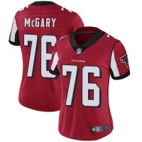 Nike Atlanta Falcons #76 Kaleb McGary Red Team Color Women's Stitched NFL Vapor Untouchable Limited Jersey