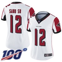 Nike Atlanta Falcons #12 Mohamed Sanu Sr White Women's Stitched NFL 100th Season Vapor Limited Jersey