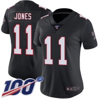 Nike Atlanta Falcons #11 Julio Jones Black Alternate Women's Stitched NFL 100th Season Vapor Limited Jersey