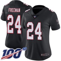 Nike Atlanta Falcons #24 Devonta Freeman Black Alternate Women's Stitched NFL 100th Season Vapor Limited Jersey