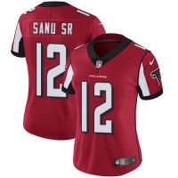 Nike Atlanta Falcons #12 Mohamed Sanu Sr Red Team Color Women's Stitched NFL Vapor Untouchable Limited Jersey