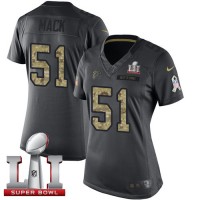 Nike Atlanta Falcons #51 Alex Mack Black Super Bowl LI 51 Women's Stitched NFL Limited 2016 Salute to Service Jersey