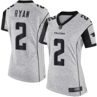 Nike Atlanta Falcons #2 Matt Ryan Gray Women's Stitched NFL Limited Gridiron Gray II Jersey