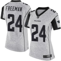 Nike Atlanta Falcons #24 Devonta Freeman Gray Women's Stitched NFL Limited Gridiron Gray II Jersey