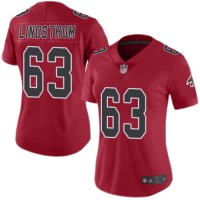 Nike Atlanta Falcons #63 Chris Lindstrom Red Women's Stitched NFL Limited Rush Jersey