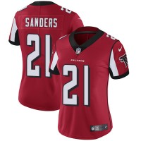 Nike Atlanta Falcons #21 Deion Sanders Red Team Color Women's Stitched NFL Vapor Untouchable Limited Jersey