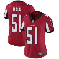 Nike Atlanta Falcons #51 Alex Mack Red Team Color Women's Stitched NFL Vapor Untouchable Limited Jersey