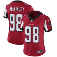 Nike Atlanta Falcons #98 Takkarist McKinley Red Team Color Women's Stitched NFL Vapor Untouchable Limited Jersey