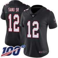Nike Atlanta Falcons #12 Mohamed Sanu Sr Black Alternate Women's Stitched NFL 100th Season Vapor Limited Jersey