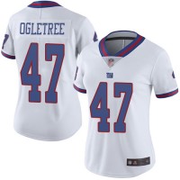Nike New York Giants #47 Alec Ogletree White Women's Stitched NFL Limited Rush Jersey