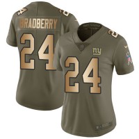 Nike New York Giants #24 James Bradberry Olive/Gold Women's Stitched NFL Limited 2017 Salute To Service Jersey