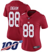 Nike New York Giants #88 Evan Engram Red Women's Stitched NFL Limited Inverted Legend 100th Season Jersey
