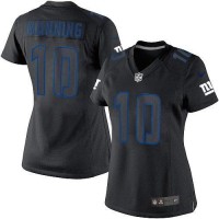 Nike New York Giants #10 Eli Manning Black Impact Women's Stitched NFL Limited Jersey