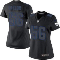 Nike New York Giants #56 Lawrence Taylor Black Impact Women's Stitched NFL Limited Jersey