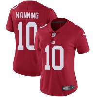 Nike New York Giants #10 Eli Manning Red Alternate Women's Stitched NFL Vapor Untouchable Limited Jersey