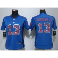 Nike New York Giants #13 Odell Beckham Jr Royal Blue Team Color Women's Stitched NFL Elite Strobe Jersey