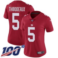 Nike New York Giants #5 Kayvon Thibodeaux Red Women's Alternate Women's Stitched NFL 100th Season Vapor Limited Jersey