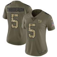 Nike New York Giants #5 Kayvon Thibodeaux Olive/Camo Women's Stitched NFL Limited 2017 Salute To Service Jersey