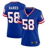 New York New York Giants #58 Carl Banks Royal Women's Nike Classic Player Game Jersey