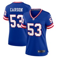 New York New York Giants #53 Harry Carson Royal Women's Nike Classic Player Game Jersey