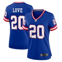 New York New York Giants #20 Julian Love Royal Women's Nike Classic Player Game Jersey