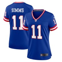 New York New York Giants #11 Phil Simms Royal Women's Nike Classic Player Game Jersey