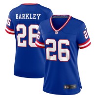 New York New York Giants #26 Saquon Barkley Royal Women's Nike Classic Player Game Jersey