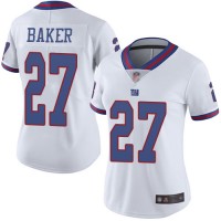 Nike New York Giants #27 Deandre Baker White Women's Stitched NFL Limited Rush Jersey