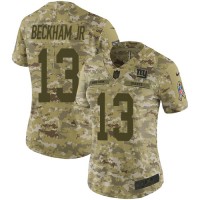 Nike New York Giants #13 Odell Beckham Jr Camo Women's Stitched NFL Limited 2018 Salute to Service Jersey