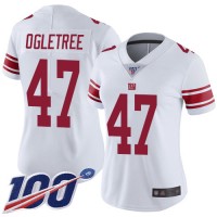 Nike New York Giants #47 Alec Ogletree White Women's Stitched NFL 100th Season Vapor Limited Jersey