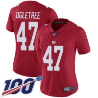 Nike New York Giants #47 Alec Ogletree Red Alternate Women's Stitched NFL 100th Season Vapor Limited Jersey