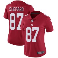 Nike New York Giants #87 Sterling Shepard Red Alternate Women's Stitched NFL Vapor Untouchable Limited Jersey