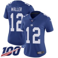 Nike New York Giants #12 Darren Waller Royal Blue Team Color Women's Stitched NFL 100th Season Vapor Untouchable Limited Jersey