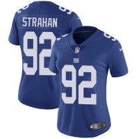 Nike New York Giants #92 Michael Strahan Royal Blue Team Color Women's Stitched NFL Vapor Untouchable Limited Jersey