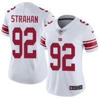 Nike New York Giants #92 Michael Strahan White Women's Stitched NFL Vapor Untouchable Limited Jersey